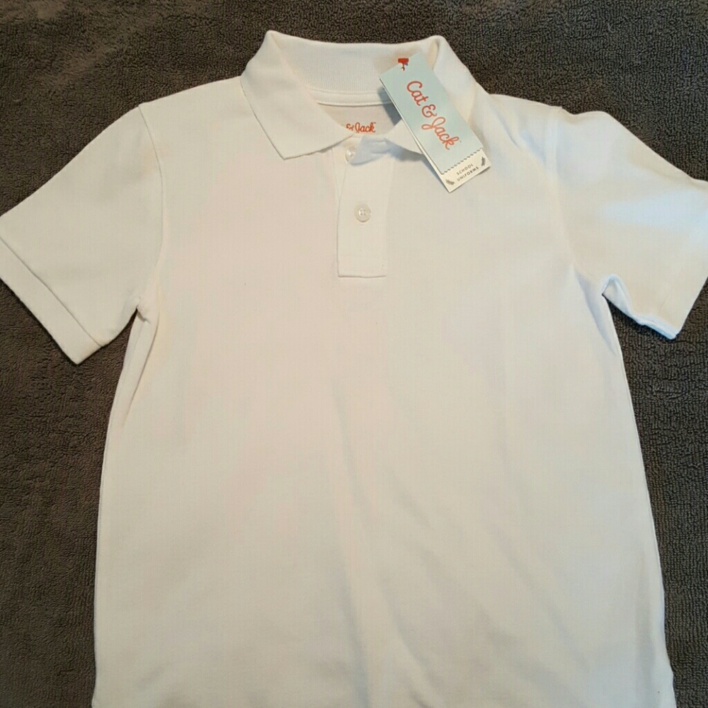 Brand new boys white, short sleeved polo shirt
